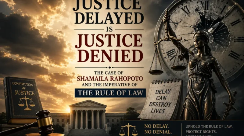Justice Delayed is Justice Denied: The Case of Shamaila Rahopoto and the Imperative of the Rule of Law